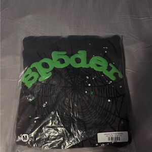 Brand New Grey And Green Men’s Size Medium Sp5der Hoodie Ready To Ship